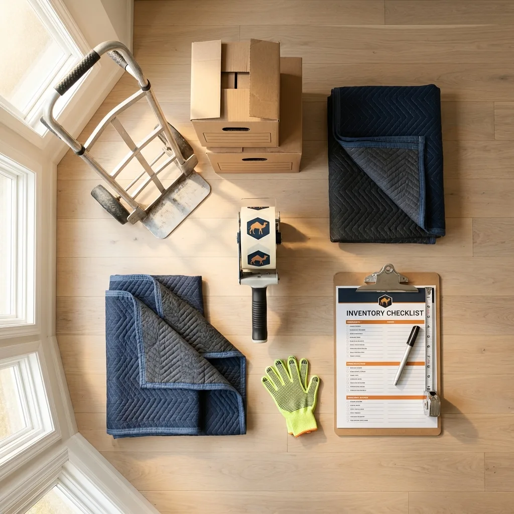 Professional moving supplies and packing materials layout for Council Grove residential relocations